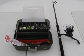 Fishing Gear Rentals come with a tackle box and fishing pole