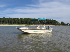Our intermediate level Carolina Skiff Rental Boats are 20' with 90HP Yamaha's